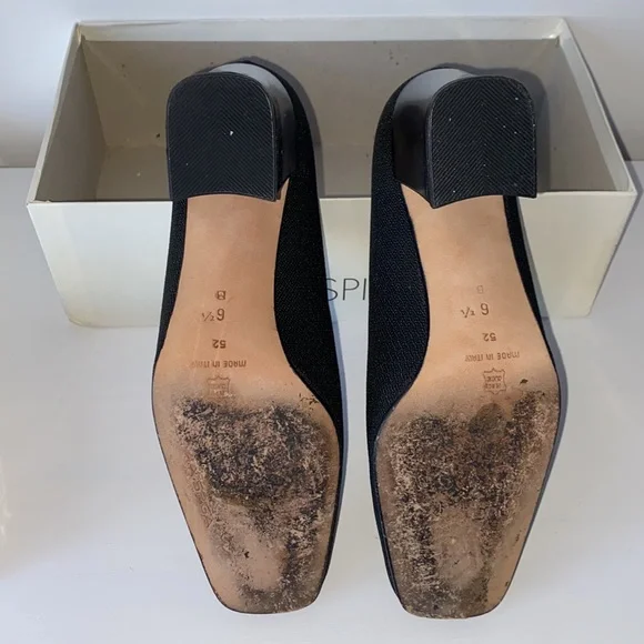 Via Spiga Vintage Block Heels Black Size 6.5 - Picture 6 of 8